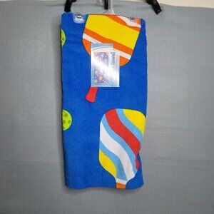 Pickle Ball  Beach Towel Xtra Long Swim Pool  36 x 72 Inches New w Tags